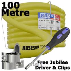 100m Water Fed Pole Hose 6mm Microbore Pipe WFP FREE Clips & Driver