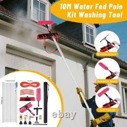10M Long Reach Solar Panel Cleaning Brush Kit, Window Cleaning Water-Fed Rod Kit