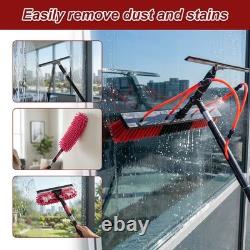 10M Water Fed Window Cleaning Brush Telescopic Pole Solar Panel Roof Cleaner Kit
