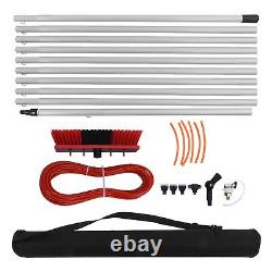 (10m 30cm Water Brush)Solar Panel Cleaning Brush Water Fed Pole Kit Outdoor W GG