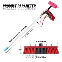 10m Water Brush Adjustable Window Cleaning Pole Solar Panel Cleaning Brush New