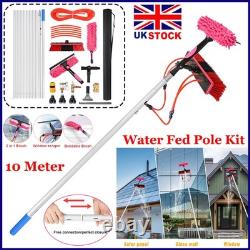 10m Water Fed Pole Kit Solar Panel Cleaning Set Window Cleaning Set Washing Tool