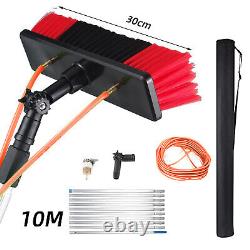 10m Window Cleaning Pole Water Fed Telescopic Brush Photovoltaic Panel Cleaning