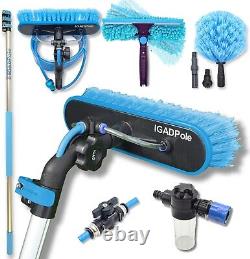 12ft(3.6m) Washing Kit Water-fed Brush, Cobweb Duster and 10(25cm) Squeegee an
