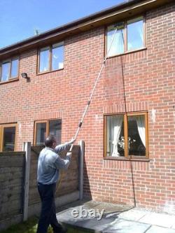 13 Foot Water Fed Telescopic Window Cleaning Pole with Squeegee & Soap Dispen