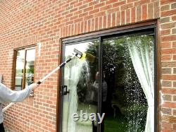 13 Foot Water Fed Telescopic Window Cleaning Pole with Squeegee & Soap Dispen