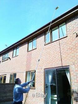 16ft Water Fed Window Cleaning Pole Cleaner Extended Extension Extendable Brush