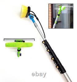 17ft-20ft-24ft Water Fed Window cleaning Pole Telescopic Hose Fed Brush Kit