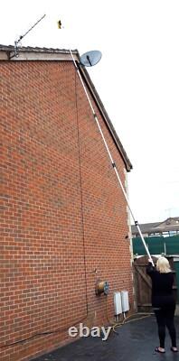 17ft-20ft-24ft Water Hose Fed Window Cleaning Pole Telescopic Cleaner Brush Kit