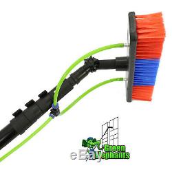 20FT Extendable Pole Water Fed Telescopic Hose Wash Brush Window Cleaner