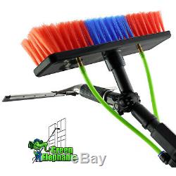 20FT Extendable Pole Water Fed Telescopic Hose Wash Brush Window Cleaner