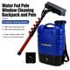 20l Window Cleaning Backpack Blue Man And 30 Ft Glass Fibre Pole Set
