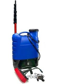 20L WINDOW CLEANING BACKPACK BLUE MAN AND 30 FT GLASS FIBRE POLE Set