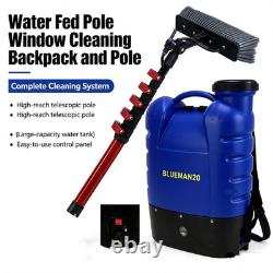 20L WINDOW CLEANING BACKPACK BLUE MAN AND 30 FT GLASS FIBRE POLE Set