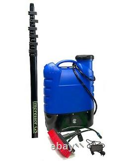 20 L Window Cleaning Backpack Blue Man And 18 Ft Impressor Gs Pole Set