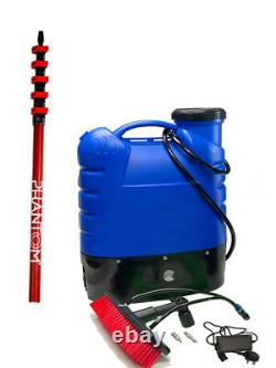 20 L Window Cleaning Backpack Blue Man And 25 Ft Phantom Hybrid Pole Set