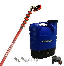 20 L Window Cleaning Backpack Blue Man And 25 Ft Phantom Hybrid Pole Set