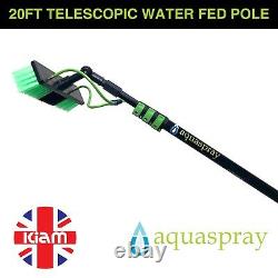 20ft Telescopic Water Fed Pole Lightweight Window Cleaning Water Sprayer Home