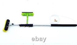 20ft Window Cleaning Pole Squeegee Kit Telescopic Long Reach Brush Kit Equipment