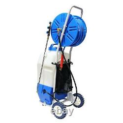 20ft Window Cleaning Telescopic Water Fed Pole Squeegee & 20L Spray Tank Trolley