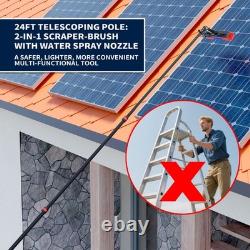 24FT Water-Fed Solar Panel Cleaning Kits, Lightweight, For Household & Outdoors