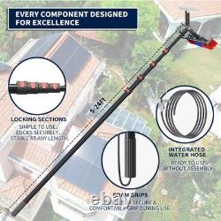 24FT Window Cleaning Brush with Water-Fed Pole Kits for Household & Outdoors