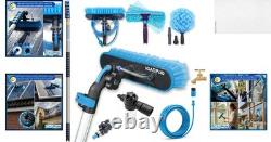 24ft Telescopic Water Fed Window Cleaning Pole Kit with Brush Squeegee Duster