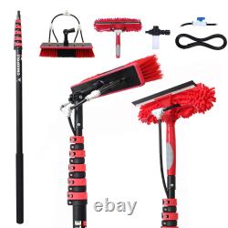 24ft water fed pole window cleaning system solar panel washing brush kit 7.2m