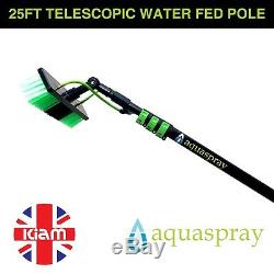 25ft Telescopic Water Fed Pole Lightweight Window Cleaning Water Spray