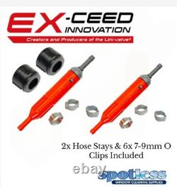 2 PACK UNIVALVE EXCEED Flow Control INCLUDES 6 x 7-9mm O-CLIPS 2x Hose Stays