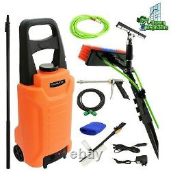 30ft Telescopic Water Fed Cleaning Pole + 30L Water Tank Window Cleaning Trolley