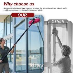 33ft Water Fed Pole Kit Solar Panel Window Cleaning Pole with Extendable Handle