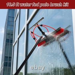 35FT Water Fed Pole Kit, Solar Panel Cleaning & Squeegee Kit, Aluminum Extenda