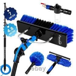 3K Carbon Fibre Extendable Telescopic Window Cleaner Water Fed Pole Brush Kit
