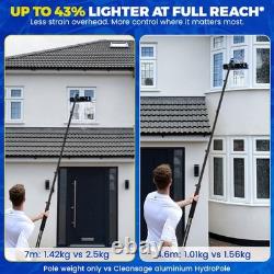 3K Carbon Fibre Extendable Telescopic Window Cleaner Water Fed Pole Brush Kit