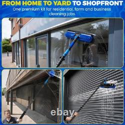 3K Carbon Fibre Extendable Telescopic Window Cleaner Water Fed Pole Brush Kit