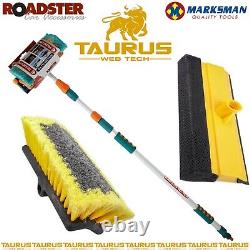 3M ALUMINIUM TELESCOPIC Water Fed Extendable Car Wash Window C SQUEEGEE Brush UK