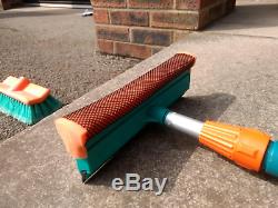 3M Extendable Pole Water Fed Telescopic Hose Wash Brush Squeegee Cleaner 9ft UK