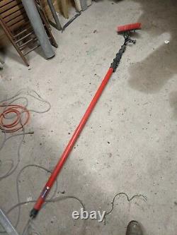 3 X Telescopic water fed brushes 9m 6m 4m and Hose