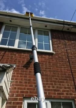 4M Water Fed Window Cleaning Pole, Gutter Scraper, & Soap Dispenser