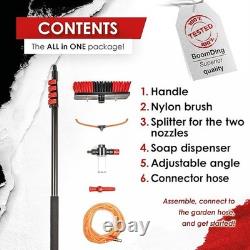 4.6m Telescopic Window Cleaning Pole Kit with Soap Dispenser Waterfed Wash