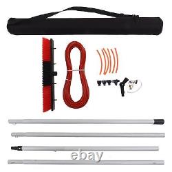 (4)Solar Panel Water Cleaning Brush Photovoltaic Panel Pole Kit Water Spray