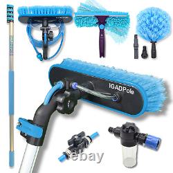 5m (17ft) Washing Kit Water-fed Brush, Cobweb Duster, 25cm Squeegee and Soap Di