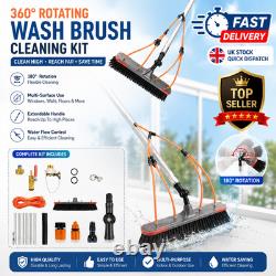 7M Water Fed Window Cleaning Brush Pole Solar Panel Roof Cleaner Kit Telescopic