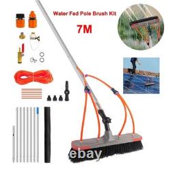 7M Water Fed Window Cleaning Brush Telescopic Pole Solar Panel Roof Cleaner Kit