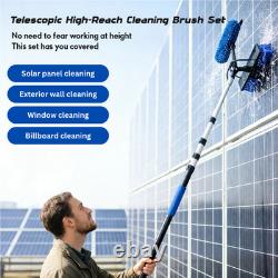 7.2M/28FT Water Fed Pole Solar Panel Cleaning Kit Window Washing Tool Brush Set