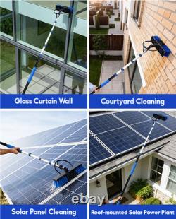 7.2M/28FT Water Fed Pole Solar Panel Cleaning Kit Window Washing Tool Brush Set