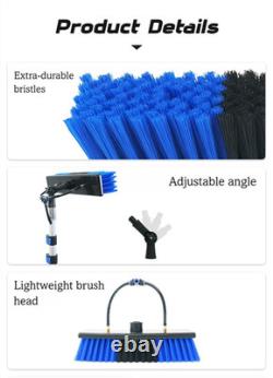 7.2M/28FT Water Fed Pole Solar Panel Cleaning Kit Window Washing Tool Brush Set