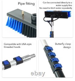 7.2M/28FT Water Fed Pole Solar Panel Cleaning Kit Window Washing Tool Brush Set