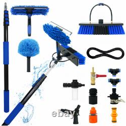 7.2M/28FT Water Fed Pole Solar Panel Cleaning Kit Window Washing Tool Brush Set